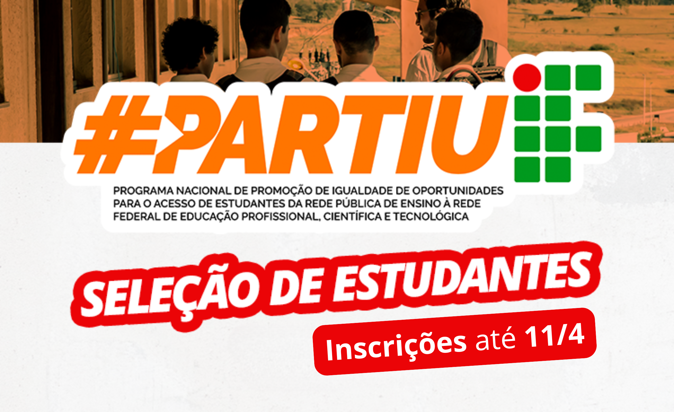 Abertas as inscrições para o curso PartiuIF, destinado a estudantes do 9º ano